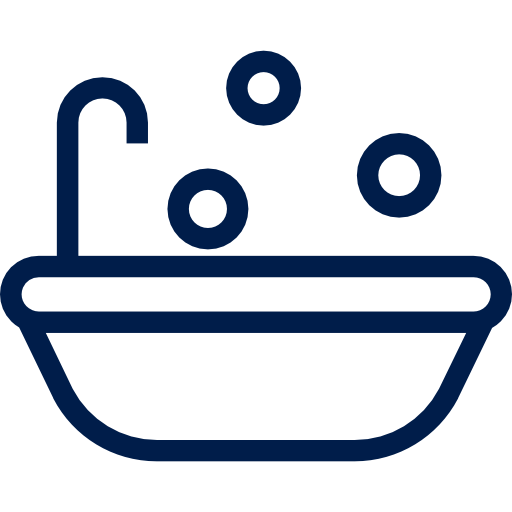 Icône de bain sensoriel, évoquant une expérience apaisante et relaxante pour les sens du bébé